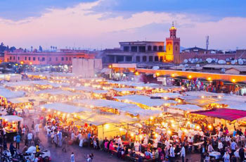 Vue de la place Djemaa El Fna à Marrakech