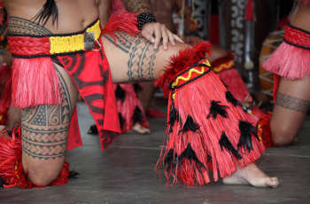 Vue d'une démonstration de danse tahitienne